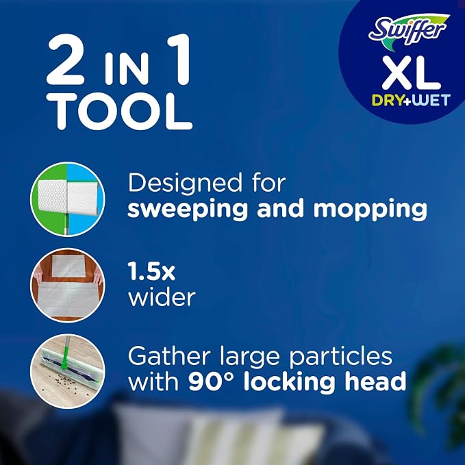 Swiffer Sweep + Mop XL, Broom & Mop Alternative, Floor Cleaner - Image 2