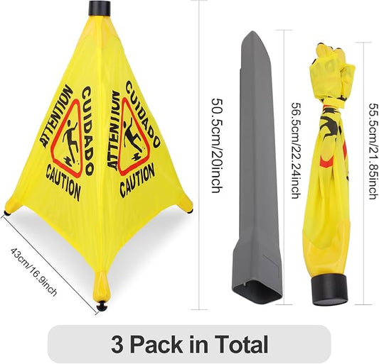 3 Pcs 20 inch Pop up Wet Floor Sign - Image 2