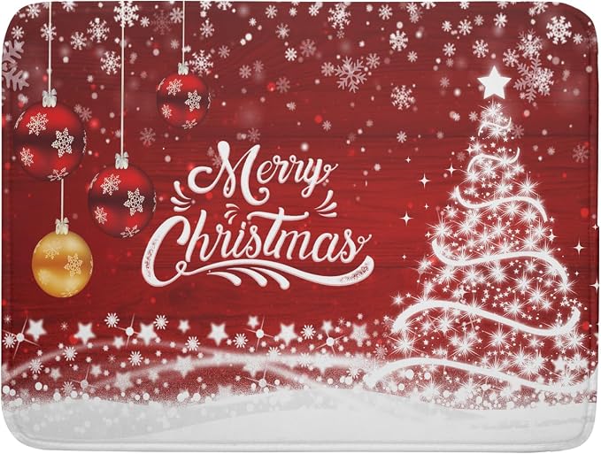 Merry Christmas Dish Drying Mat by Kawani