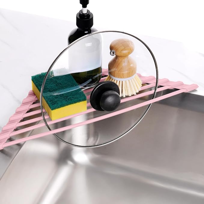 Tomorotec Compact Silicone-Coated Triangle Dish Drying Rack - Image 4