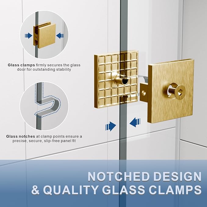 39" W ×80" H Shower Glass Panel, Frameless Fixed Glass Shower Panel - Image 6