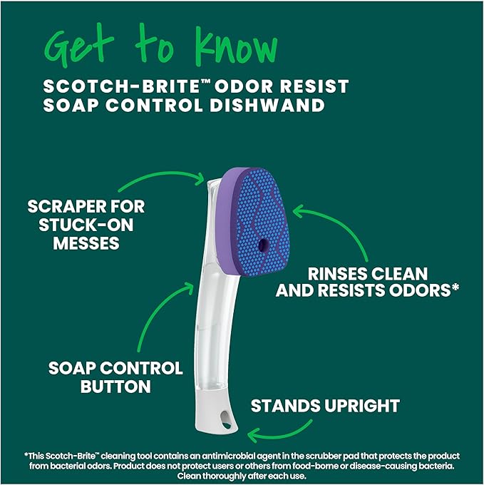 Scotch-Brite Soap Control Odor Resist Non Scratch Dishwand, 1 pack - Image 3