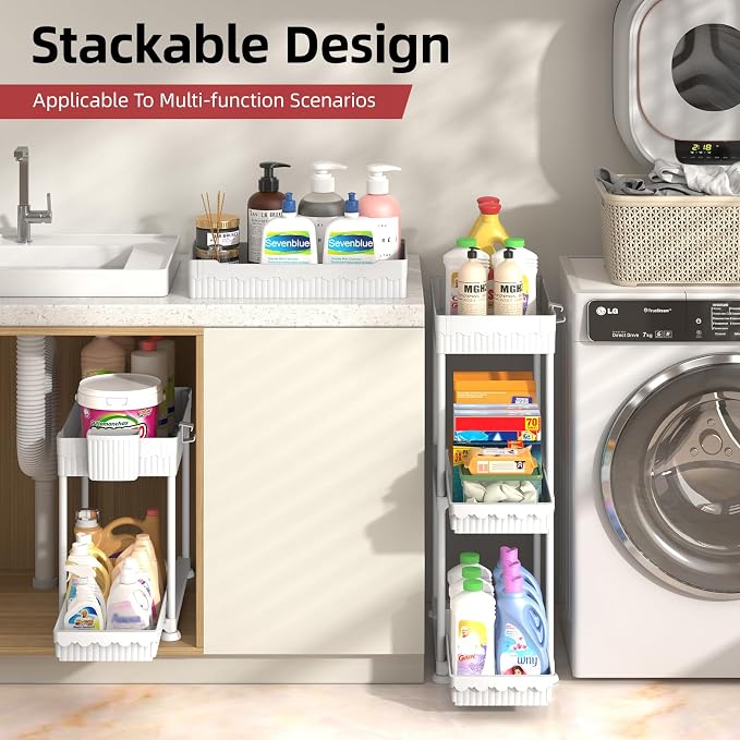 Under Sink Organizer, Bathroom Organizers and Storage, 2 Tier Multi-Use Pull - Image 5