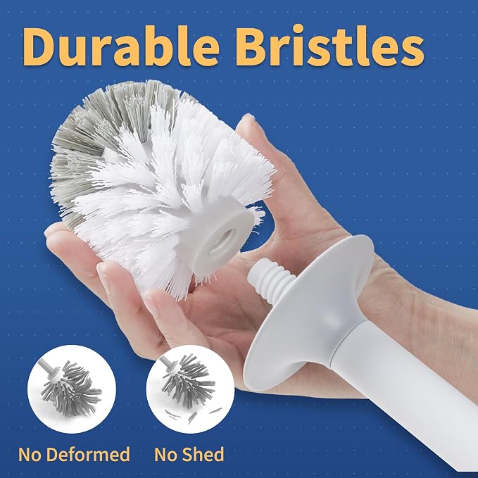 BOOMJOY Toilet Bowl Brush and Holder, 2 Pack Toilet Brush and Holder Set - Image 2