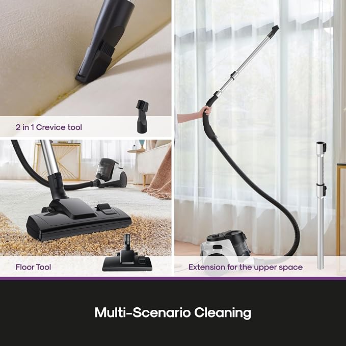 Eureka Bagless Canister Vacuum Cleaner, 1100W High Power Vacuum Cleaner - Image 6