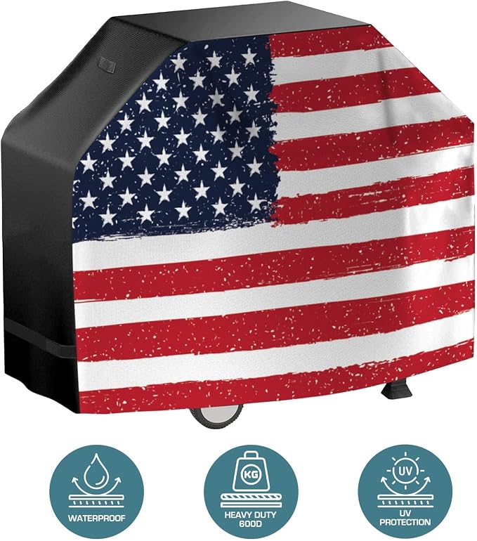 US Flag 72 Inch Waterproof BBQ Grill Cover - Image 9