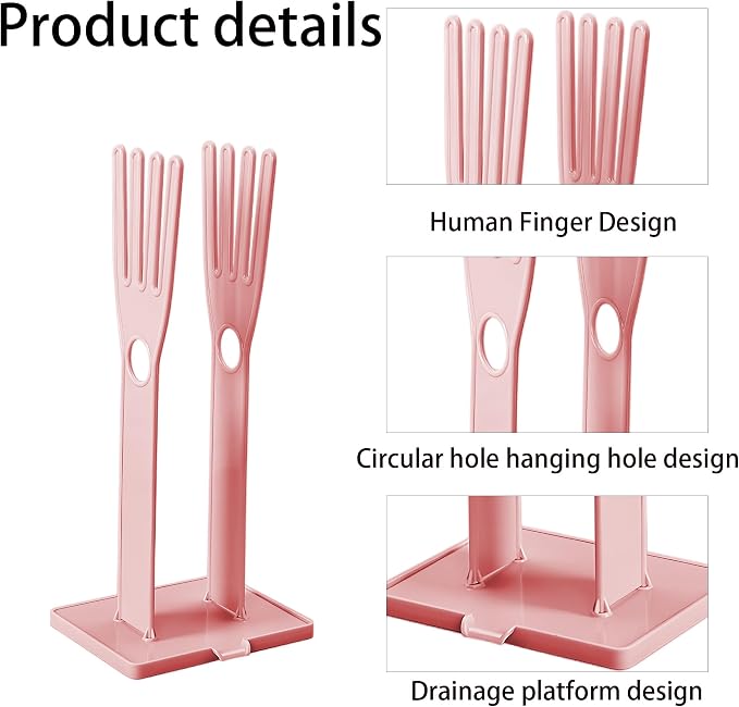 Kitchen Glove Holder Stand Dryer Rack Reusable Plastic Mitten Drying Organizer - Image 4