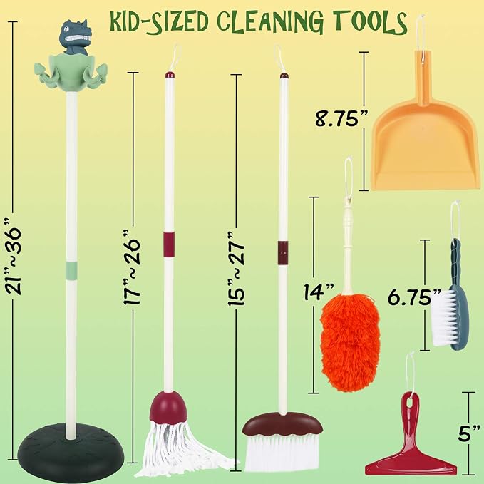 Toddler Cleaning Set for Kids, Pretend Play Cleaning Toy - Image 3