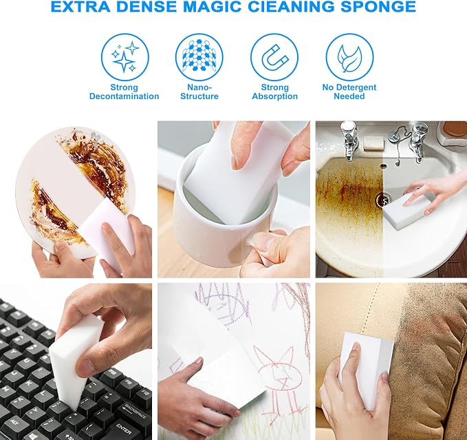 25pack Melamine Sponges for Multi-Purpose Cleaning - Image 2