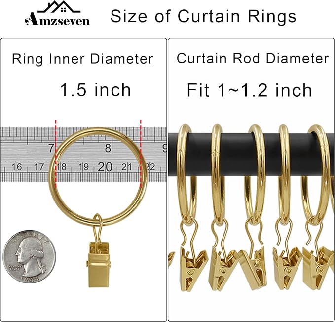 100 Pack Metal Curtain Rings - Image 3
