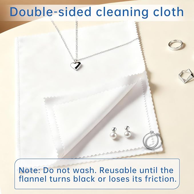 CLWBO 4PCS Silver Polishing Cloth, Jewelry Cleaning Cloth 10'' x 12'', Jewelry - Image 7