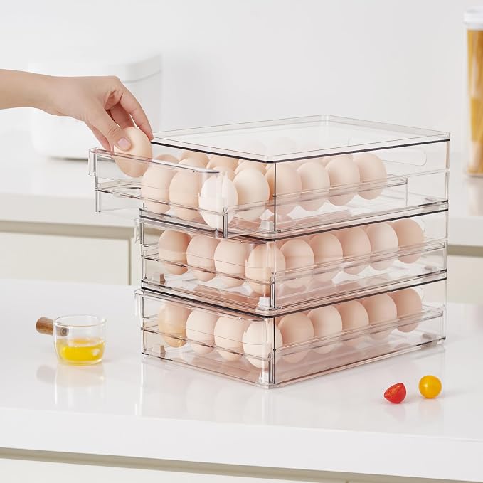 vacane 24 Capacity Egg Holder for Refrigerator Organizer Bins, BPA Free Egg - Image 6
