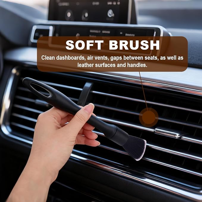 6pcs Car Detailing Brush Set, Soft Medium and Hard Bristle Automotive Cleaning - Image 5
