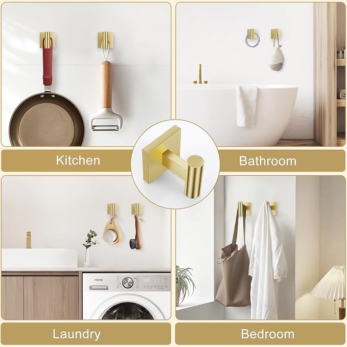 Towel Ring Set 4 Piece Bathroom Hardware Set Includes Towel Ring 2 Towel Hooks - Image 5