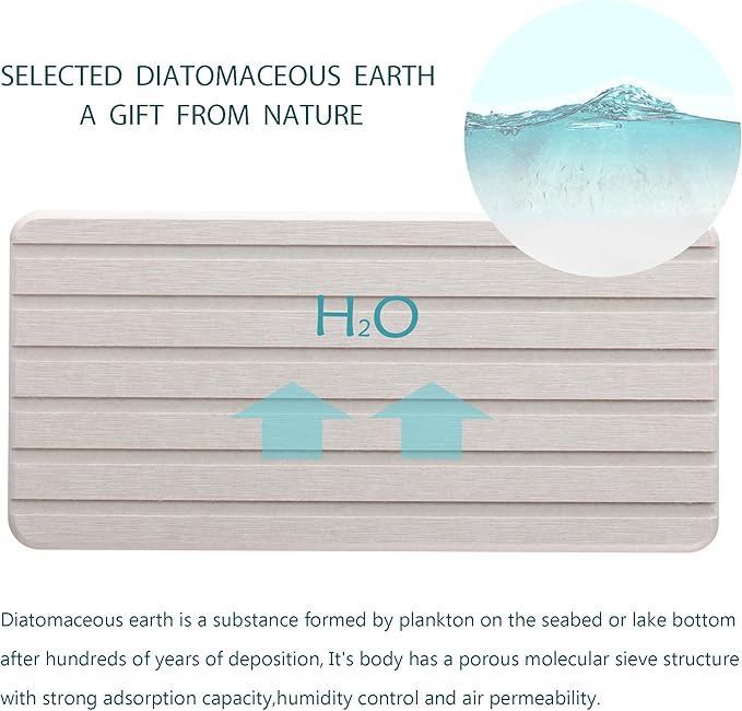 2 PCS Water Absorbent diatomite Coasters, 8.3" x 4" Water Absorbing Stone Tray - Image 4