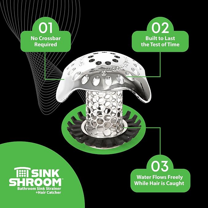 SinkShroom Ultra Revolutionary Bathroom Sink Drain Protector, Stainless Steel - Image 8