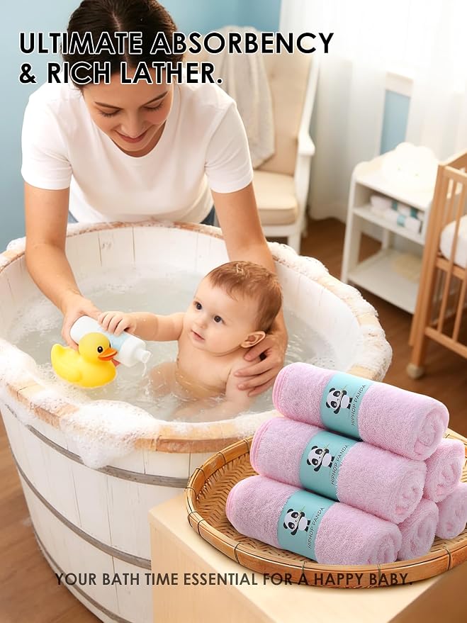HIPHOP PANDA Baby Washcloths, Rayon Made from Bamboo - Image 4