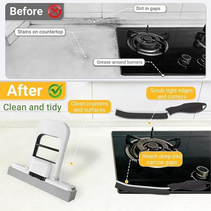 2 Pcs Mini Mop for Small Spaces, Foldable Self-Squeeze Wet and Dry Sponge Mop - Image 2