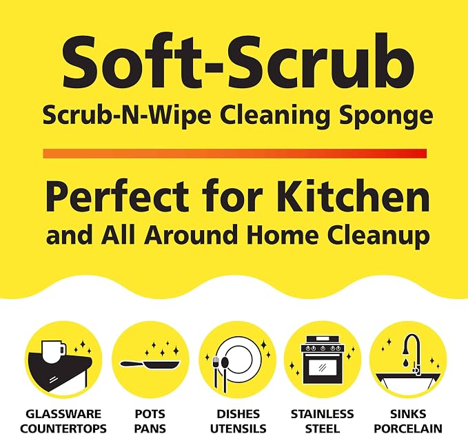 Soft-Scrub by Tuff-Scrub Scrub-N-Wipe Pad, Microfiber, Non-Scratch, Dual-Sided - Image 4
