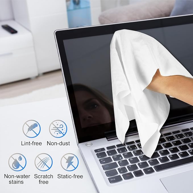 Selens 4Pcs Extra Large Microfiber Cleaning Cloths 16x16inch White Microfiber - Image 8