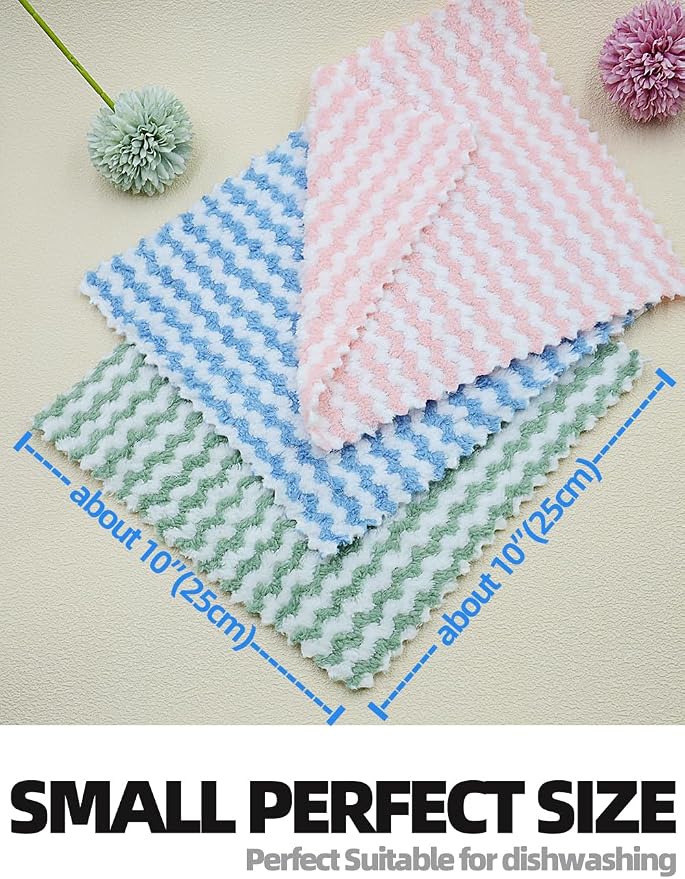 10PACK Kitchen Cleaning Cloths, Microfiber Dish Cloths: All-Purpose - Image 3