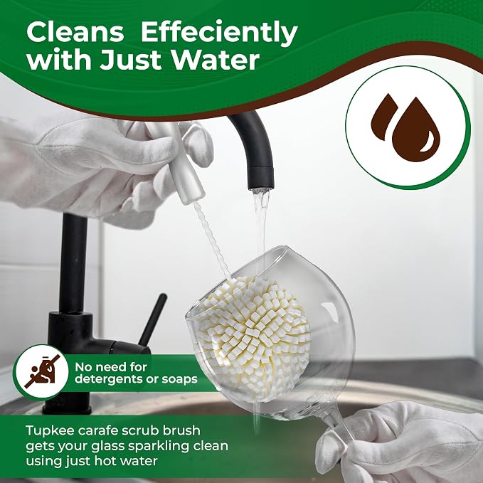Tupkee Wine Glass Cleaning Brush – Soft Non-Scratch Foam Bristles – Goblet & - Image 7