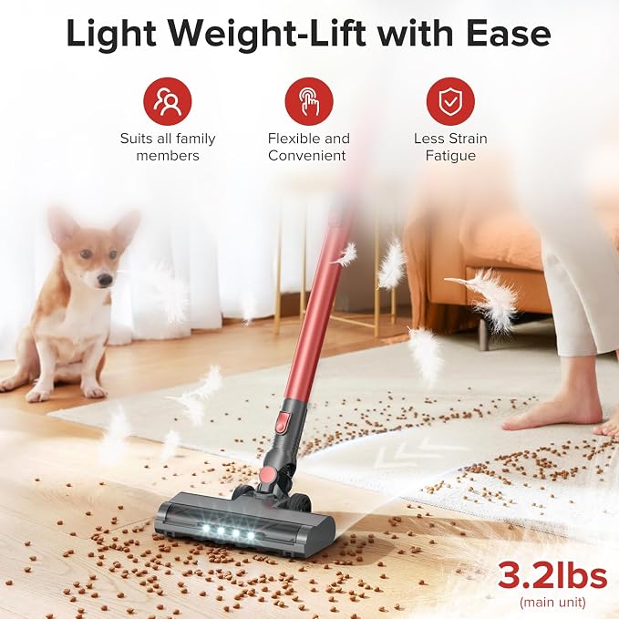 Cordless Vacuum Cleaner with Self-Standing, 40KPA Stick Vacuum Cleaners - Image 4
