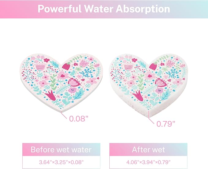 5 Pack Heart Shaped Sponges, Non-Scratch Cleaning Sponges - Image 2