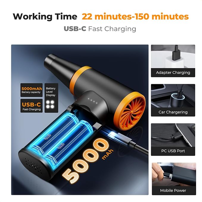 K&F CONCEPT Blower & Suction 2 in 1 Compressed Air Duster, - Image 6