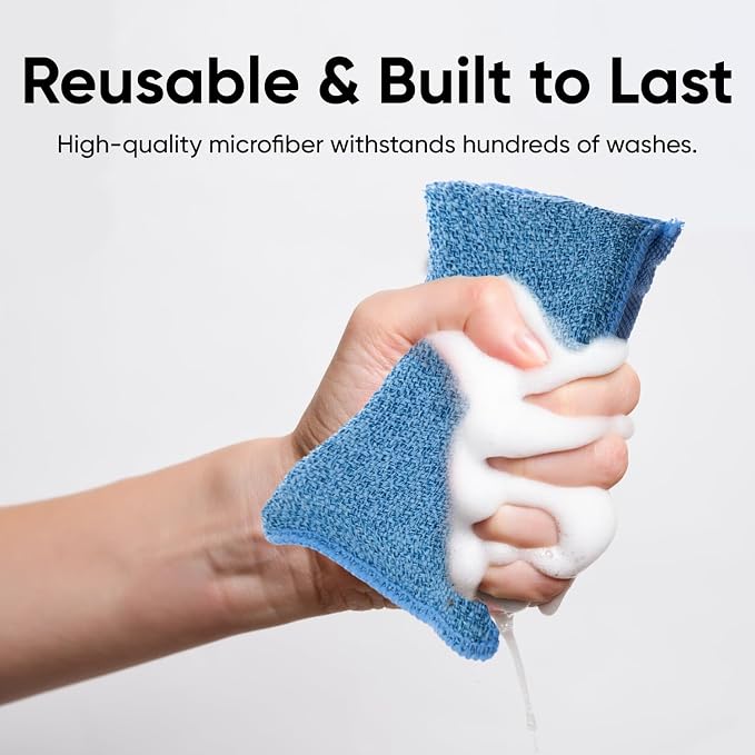 Miracle Microfiber Scrubbing Sponge, Pan and Dish Washing, Super Absorbent and - Image 6
