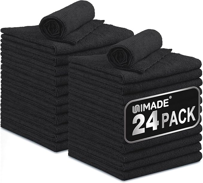Microfiber Cleaning Cloth, 24 Pack Reusable Microfiber Towels by Unimade