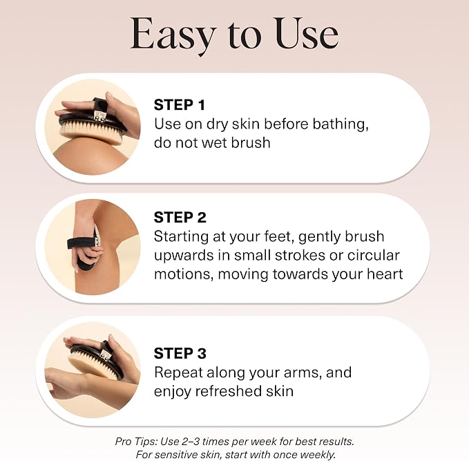 Kitsch Dry Brushing Body Brush for Lymphatic Drainage- Soft Bristles - Image 7