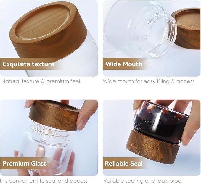 6-Pack 4 oz Stackable Airtight Glass Canisters - Image 9
