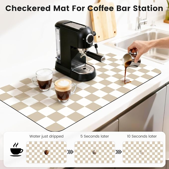 17" x 32" Checkered Dish Drying Mat - Image 4