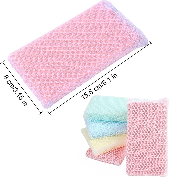 Sponge Individually Wrapped, Kitchen Dishwashing Sponge, Mesh Net Scouring Pad - Image 7