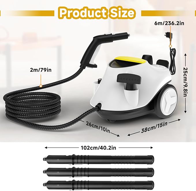 Steam Cleaner, 3 Minutes Fast Heating，for Floors, Grout and Cars - Image 3