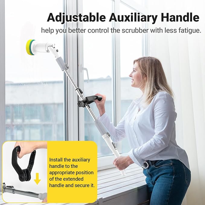 Electric Spin Scrubber, Cordless Cleaning Brush Shower Scrubber Up to 550 RPM - Image 5