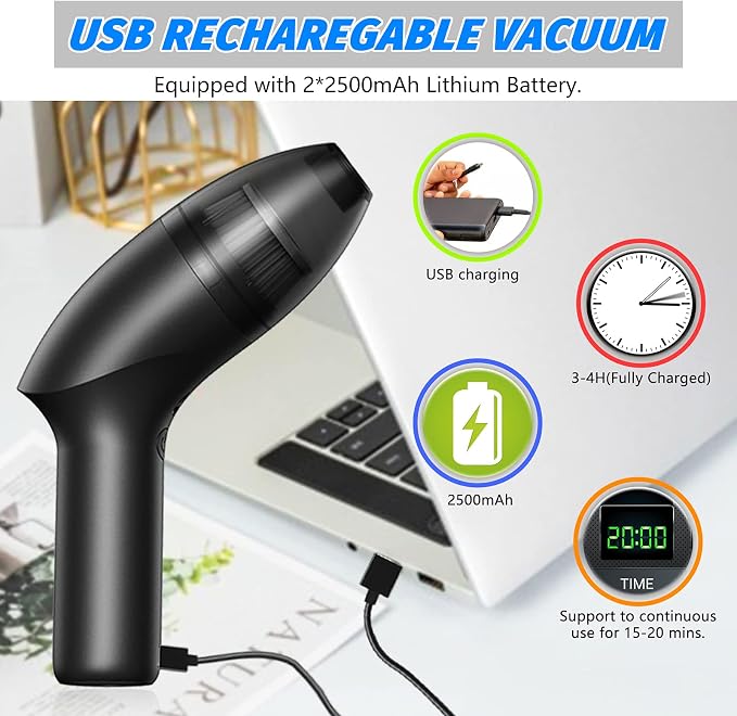 4.3Kpa Keyboard Vacuum Cleaner Mini：Handheld Computer Vacuum Cordless - Image 5