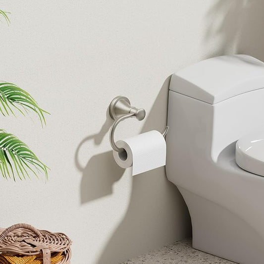 BESy Brushed Nickel Toilet Tissue Paper Holder Brushed Nickel Bathroom - Image 2