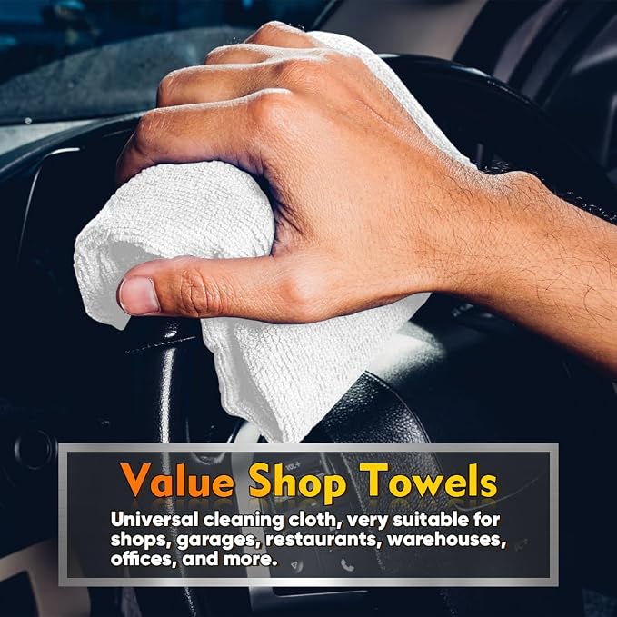 HOMEXCEL White Microfiber Cleaning Cloths 100 Pack, Reusable Cleaning Rags Shop - Image 3
