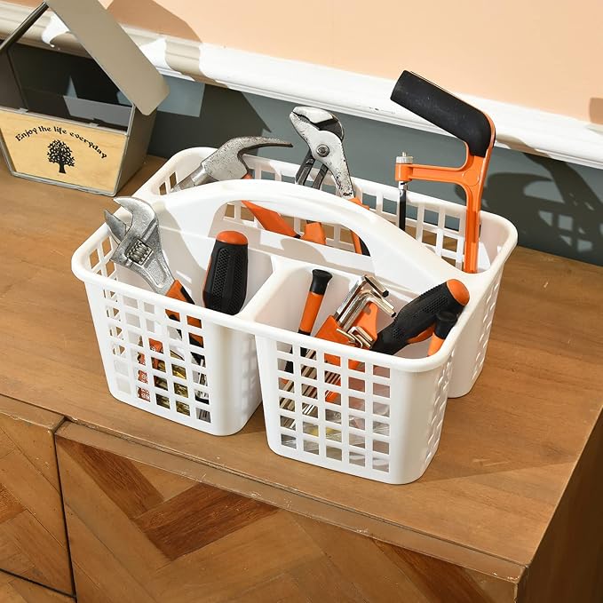 Haundry 3 Compartments Plastic Shower Caddy Basket, Portable Divided Cleaning - Image 7