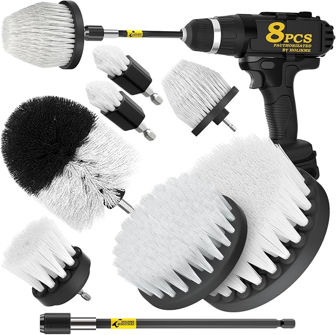 Holikme 8 Piece Drill Brush Attachment Set, Power Scrubber by Holikme