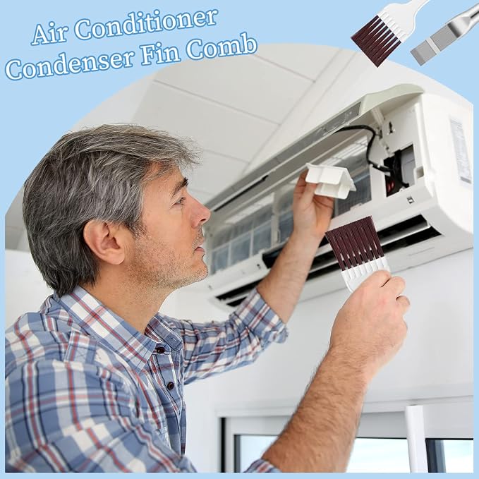 Pimoys 3 in 1 Set Air Conditioner Condenser Fin Comb, 1 Coil Cleaner Stainless - Image 7