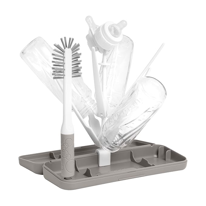 Ubbi On-The-Go Drying Rack and Brush Set, includes Travel Case and Bottle Brush by Ubbi