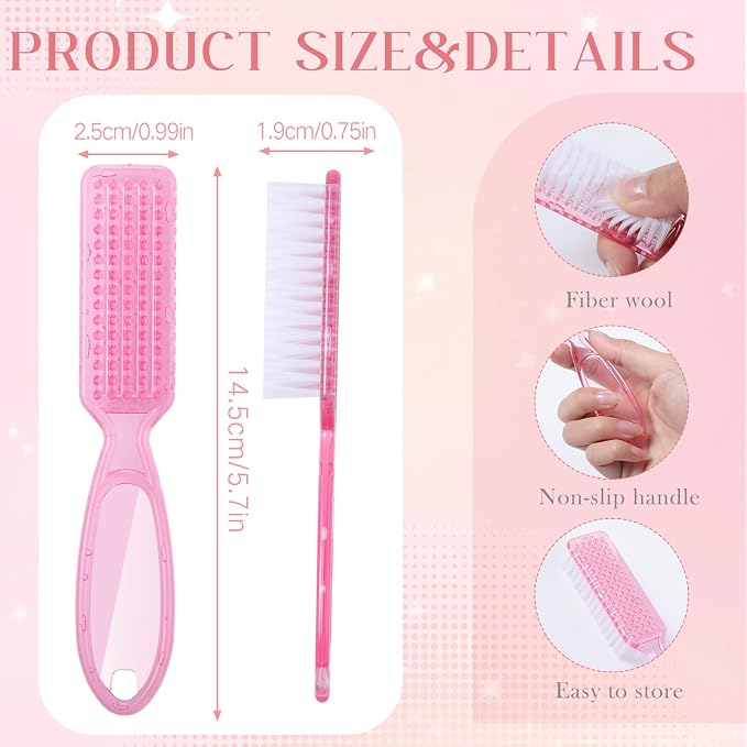 Patelai 30 Pcs Nail Scrubber Brushes Bulk Handle Grip Manicure Brushes - Image 2