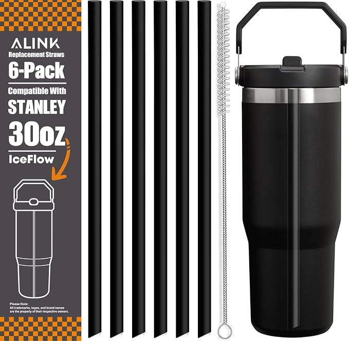 ALINK Replacement Straws for Stanley IceFlow Flip Straw Tumbler 30oz, 6 Pack by ALINK