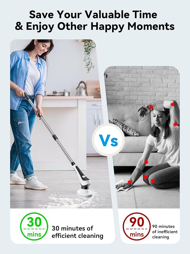 Electric Spin Scrubber, Cordless Cleaning Brush - Image 5