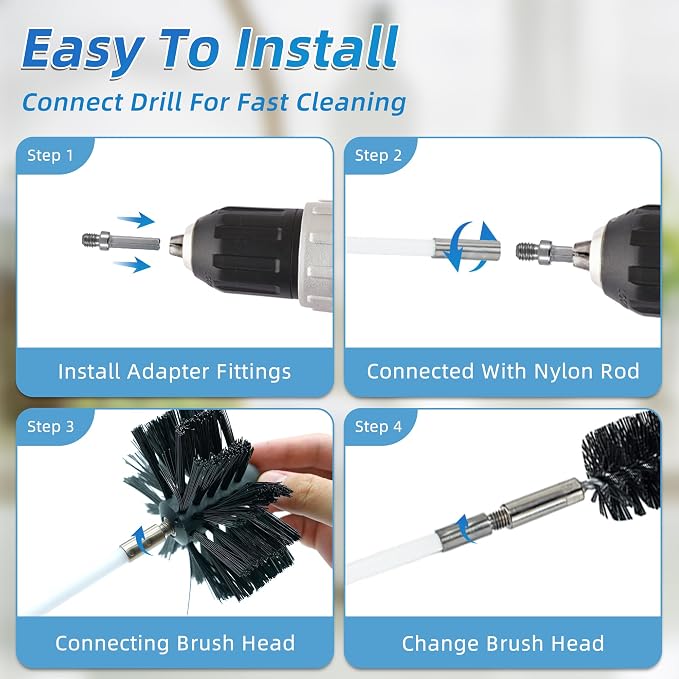 35 Feet Dryer Vent Cleaning Brush Kit, fireplaces, Ventilation ducts - Image 3