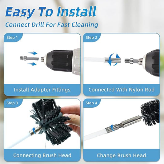 15 Feet Dryer Vent Cleaning Brush Kit, fireplaces, Ventilation ducts - Image 2