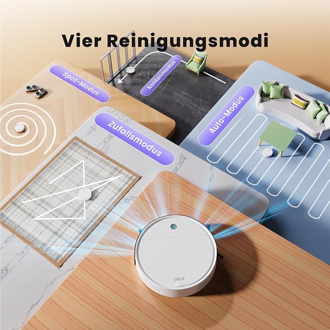 OKP Robot Vacuum Cleaner K5B, Super Thin, Powerful Suction, Cleaning Schedules - Image 6